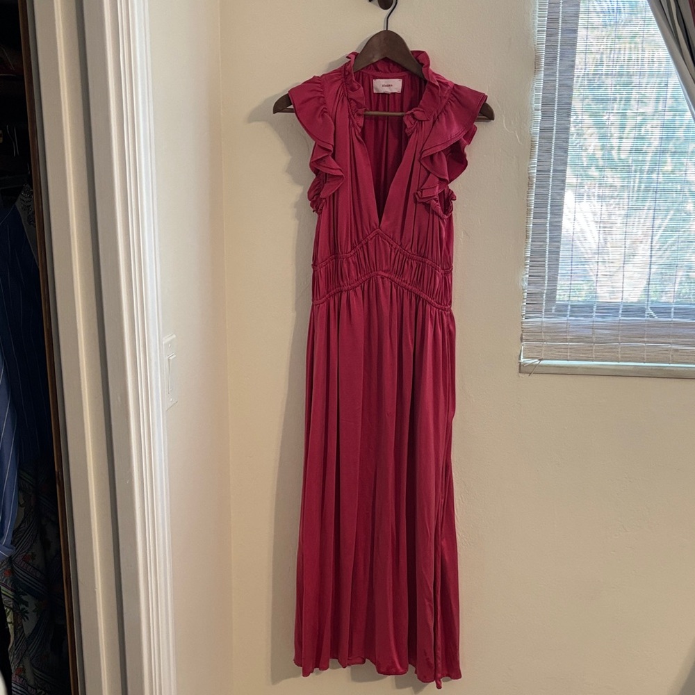 XiRENA Sleeveless Ruffle-Trim Maxi Dress - Raspberry